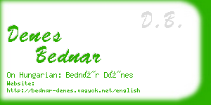 denes bednar business card